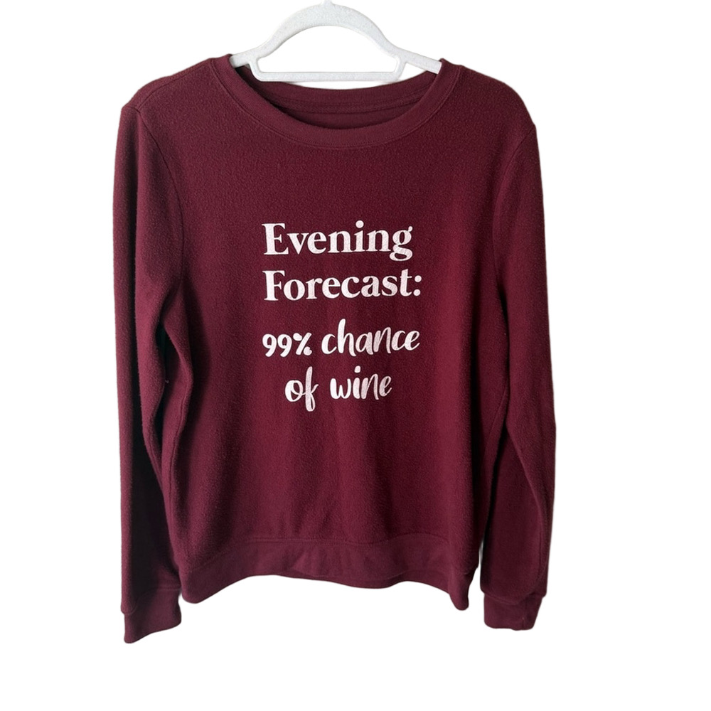 Kismet Burgundy Red Relaxed Sweatshirt Women’s M